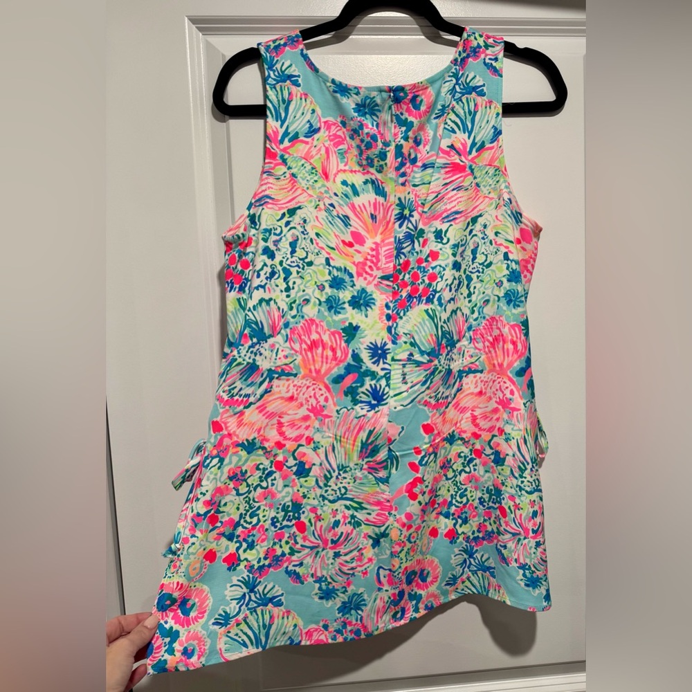 Lilly Pulitzer Serene Blue Gypsea Koi Tunic EUC - Picture 5 of 7